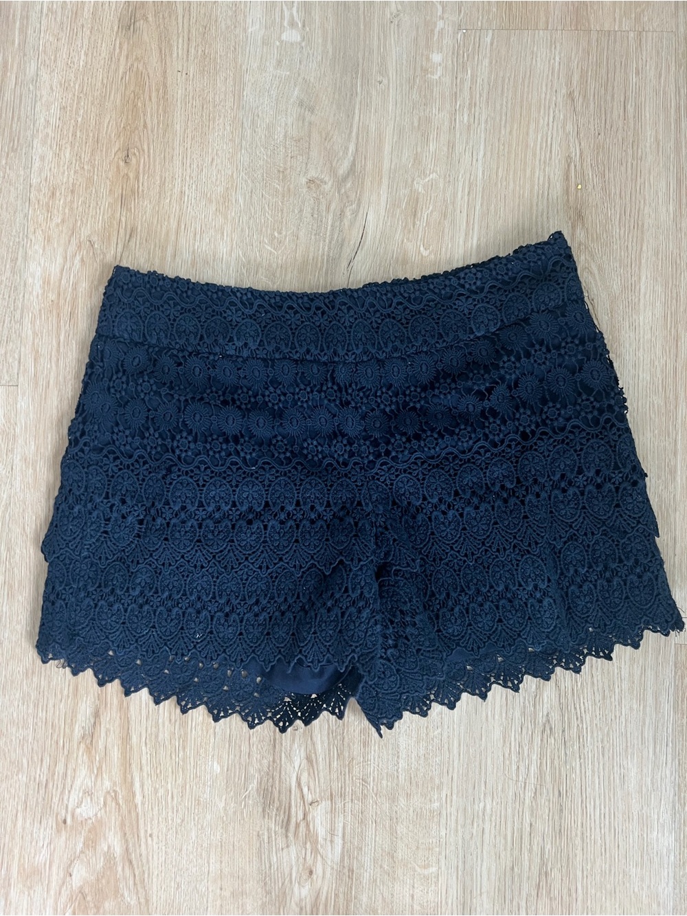 Lace Overlay Women’s Shorts - Navy